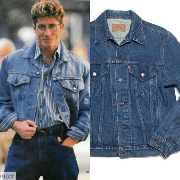 VINTAGE Levi's 506 Mid Wash Denim Trucker Jacket L - Picture 1 of 13